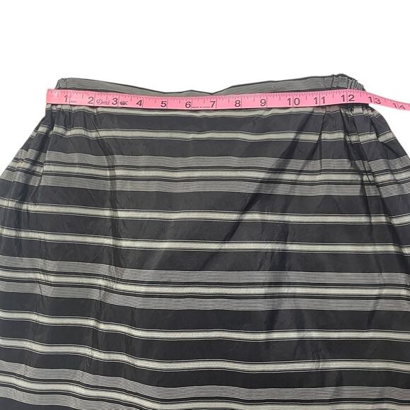 Krista Larson Silk Taffeta Striped Midi Skirt Ruffle OS Unique Art To Wear Artsy - Picture 7 of 12